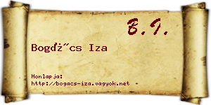 Bogács Iza névjegykártya